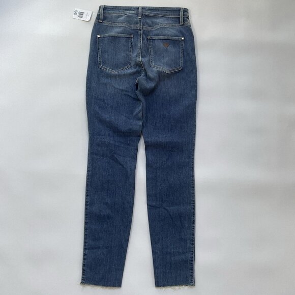 Guess Women’s Super High Rise Skinny Jeans In Blue Destroyed And Patched Size 28 - Picture 8 of 13